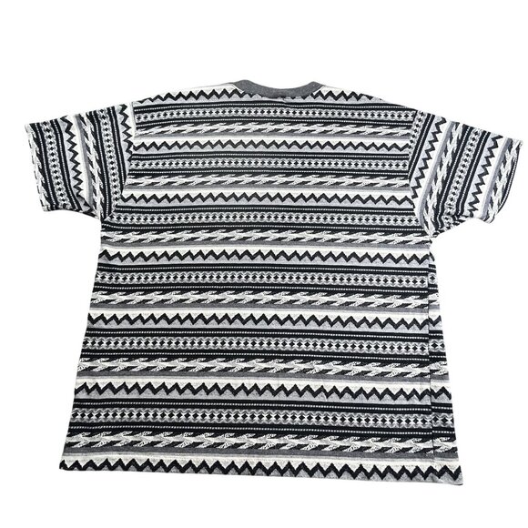 VTG Instinct Shirt Men XL AOP Aztec Diamond Stripe Surf Beach Skate USA Made Y2K - Picture 2 of 9